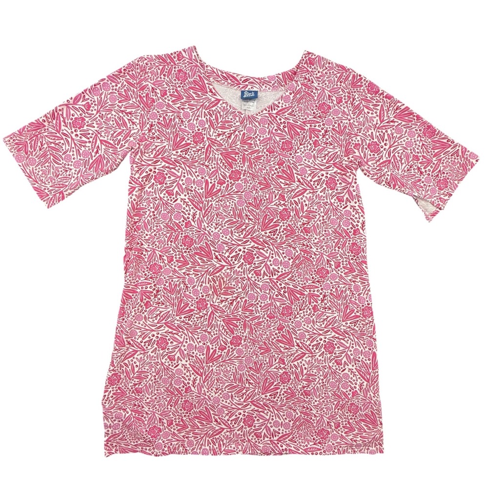 RipSkirt Sleep Shirt Women Extra Small Loralei Pink Floral Short Sleeve Bamboo